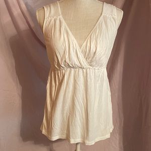 White empire waist top